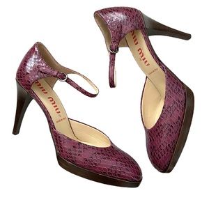 MIU MIU Python Platform Sandals